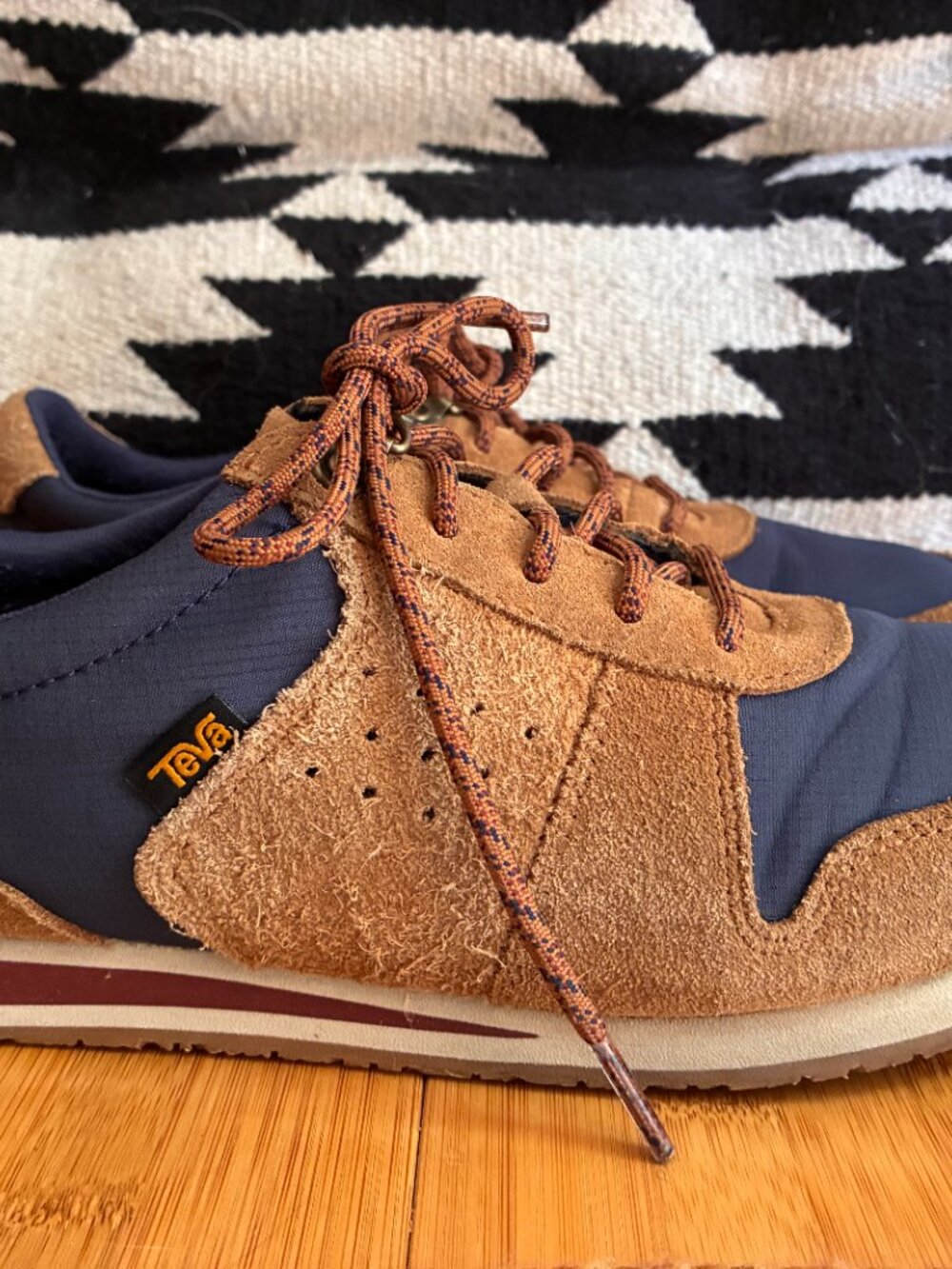 Teva Women's 84's Highside Vintage Retro Style Size 9 Shoes Navy Brown 70s 80s - Picture 6 of 10